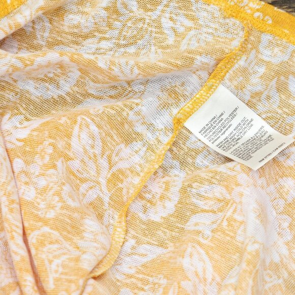 NWT ELLA Rafaella Paisley Print Lace-up Short Sleeve Tee Shirt Cadmium Yellow 1X - Picture 6 of 6